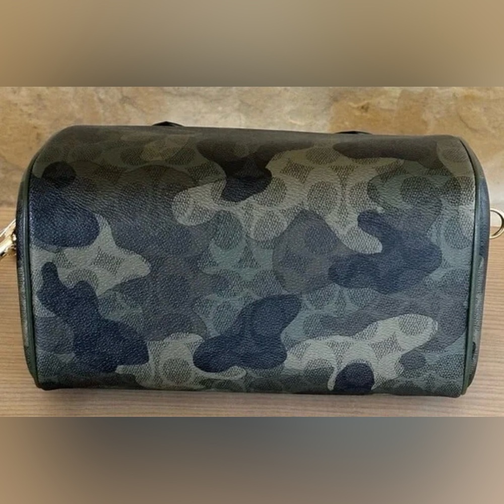 Coach NWT Green Camouflage Rowan Satchel Bag - Picture 7 of 9